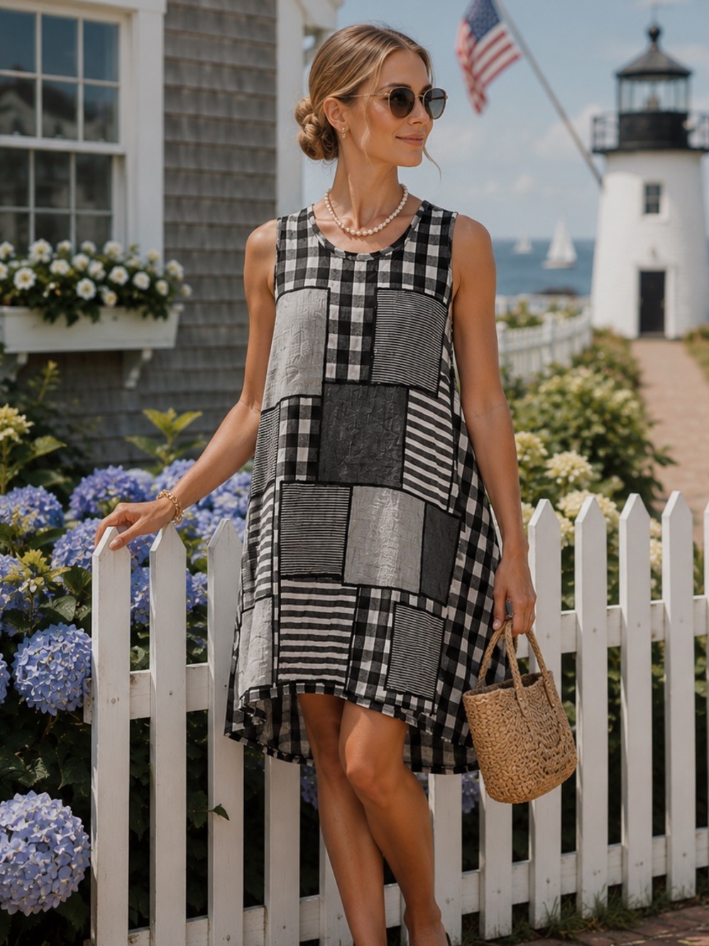 NWT Dunes Coastal Boho Patchwork Tank Dress | Size XS